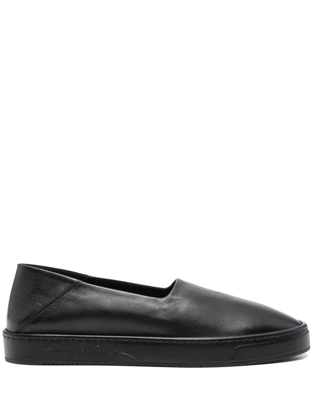 Giorgio Armani leather loafers Zwart