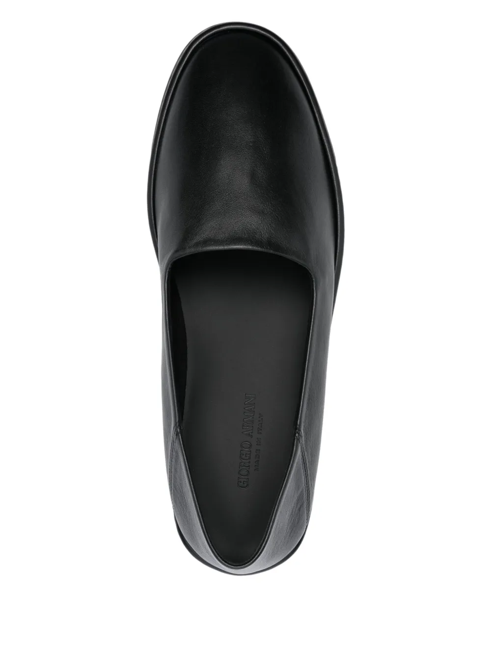 Giorgio Armani leather loafers Zwart