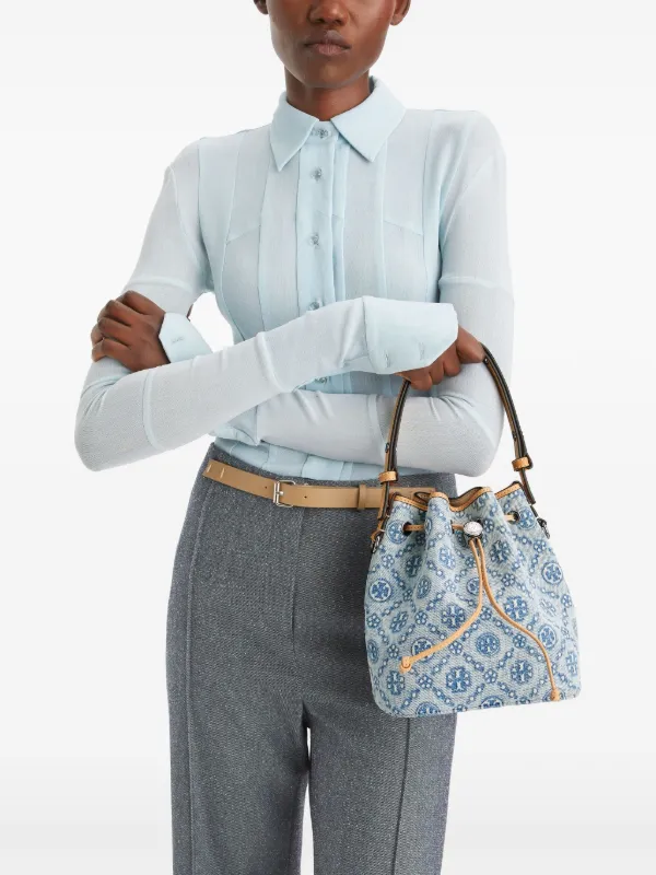 Tory Burch T Monogram Bucket Bag | Blue | FARFETCH