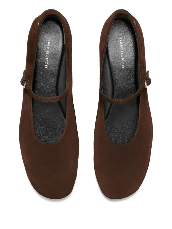 Tory Burch スエード バレエフラット ブラウン Tory Burch スエード フラットシューズ | ブラウン | FARFETCH JP