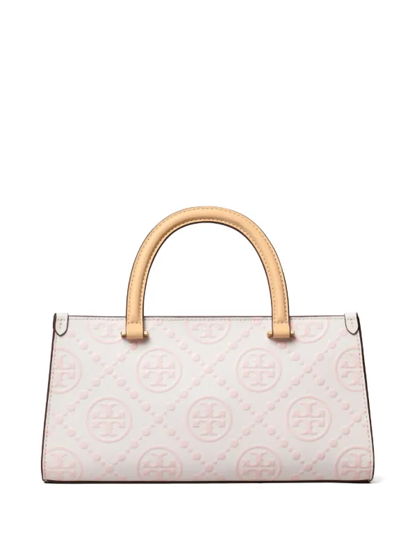 【関税&送料込】Tory Burch T Monogram Handbag T Monogram Contrast Embossed Tote: Women's Designer Tote