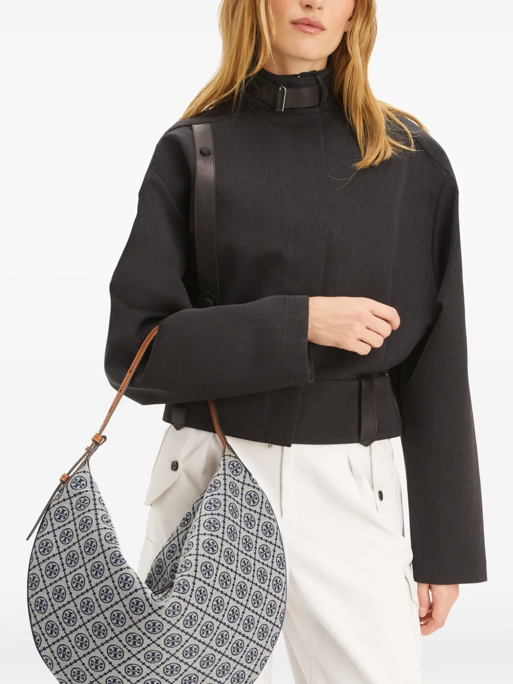 Tory Burch Monogram-pattern Bag In Black