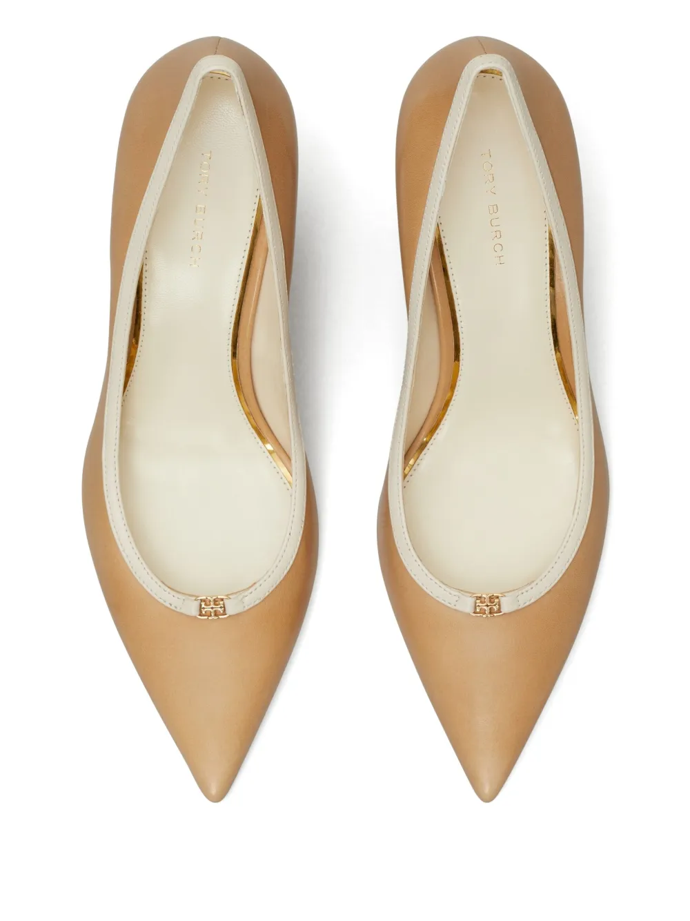 Tory Burch 80 mm Double T pumps met gesp Bruin