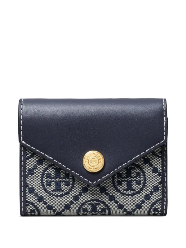 Tory Burch T-monogram Envelope Wallet Blue FARFETCH IN