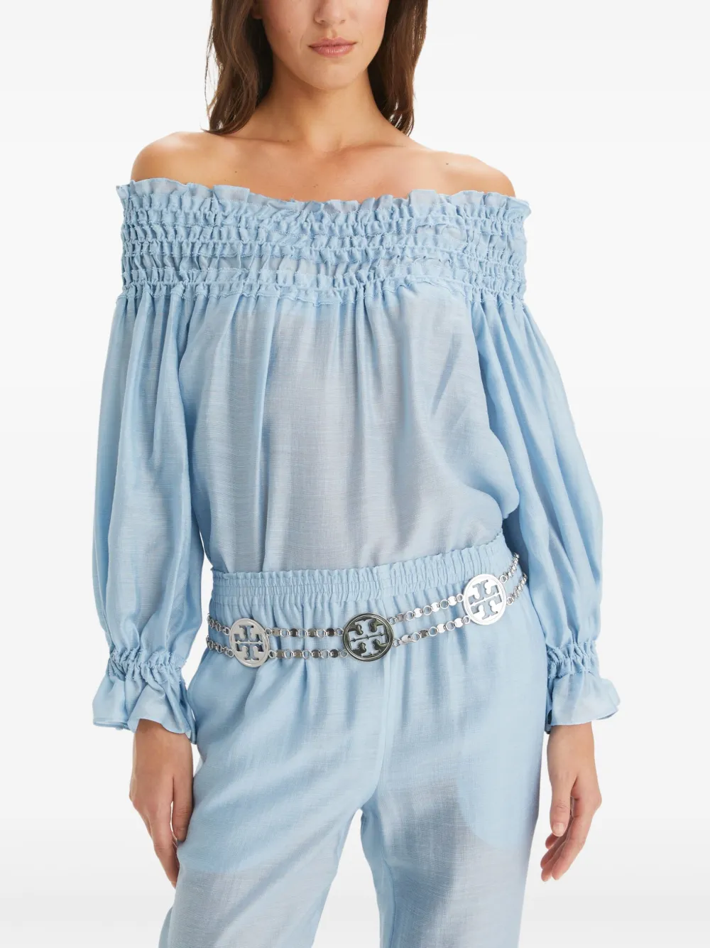 Tory Burch Tuniek met ruches Blauw