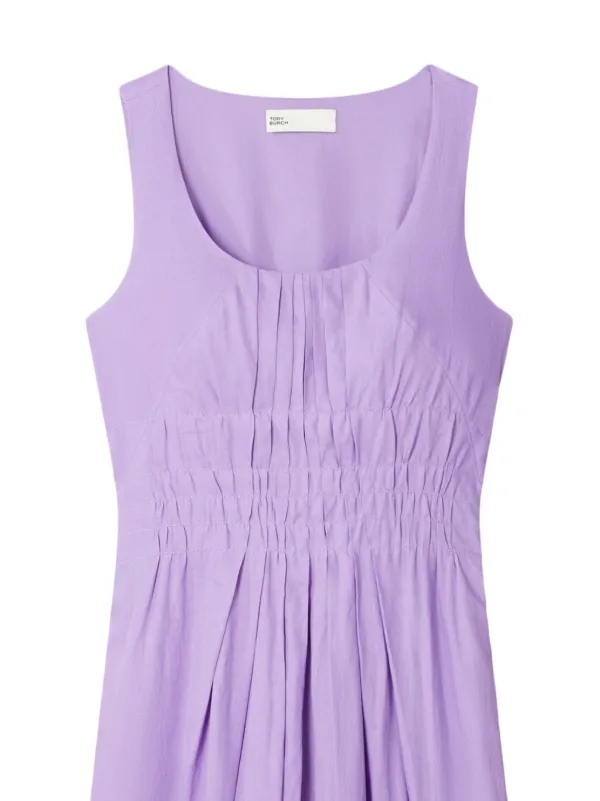 ワンピース★送料&関税込み★Tory Burch★PLEATED LINEN DRESS Tory Burch Pleated Linen Dress | Purple | FARFETCH