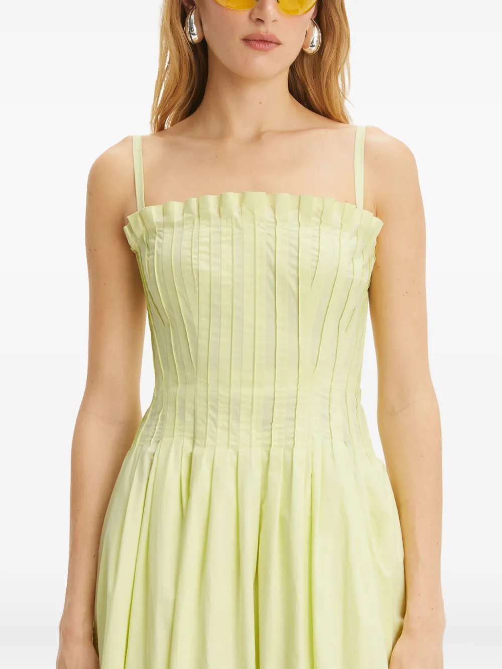 Tory Burch Strapless popeline jurk Groen