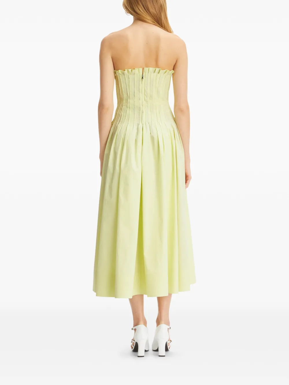 Tory Burch Strapless popeline jurk Groen