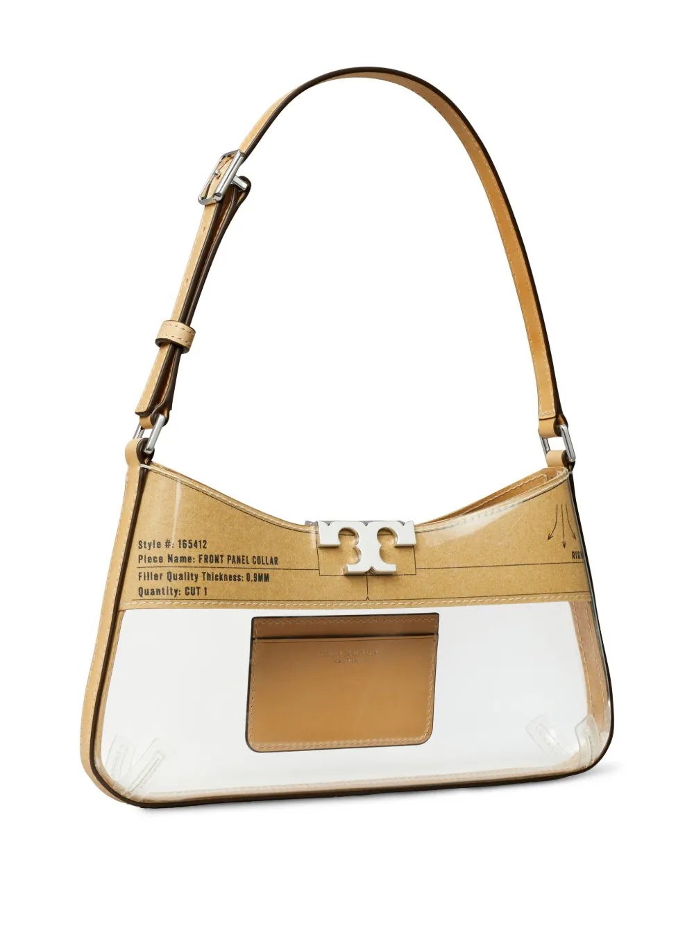 Tory Burch Eleanor Clear Slim schoudertas Beige