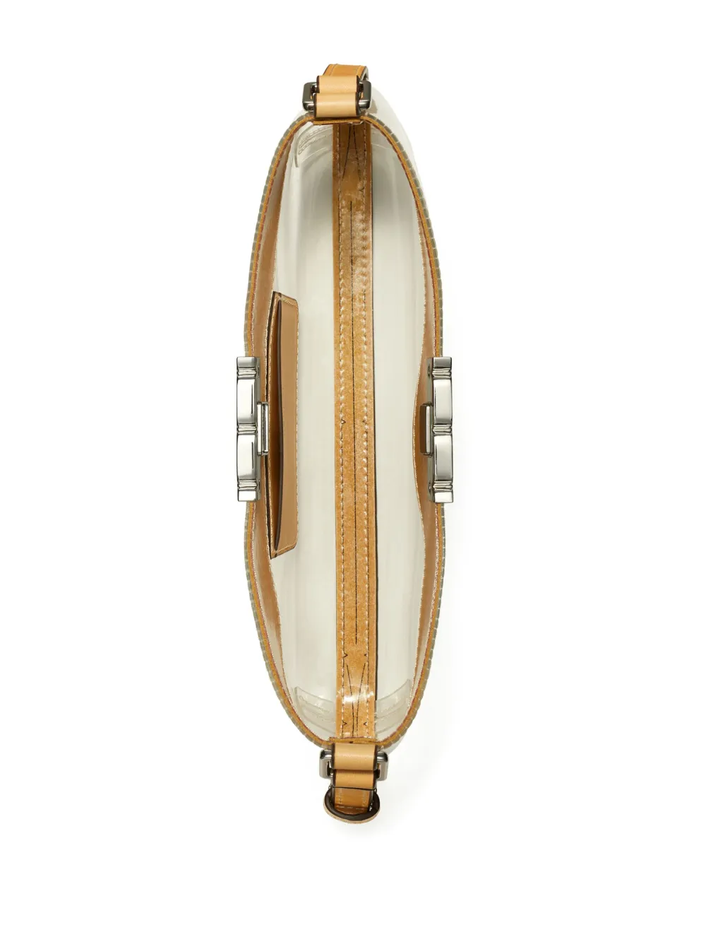 Tory Burch Eleanor Clear Slim schoudertas Beige