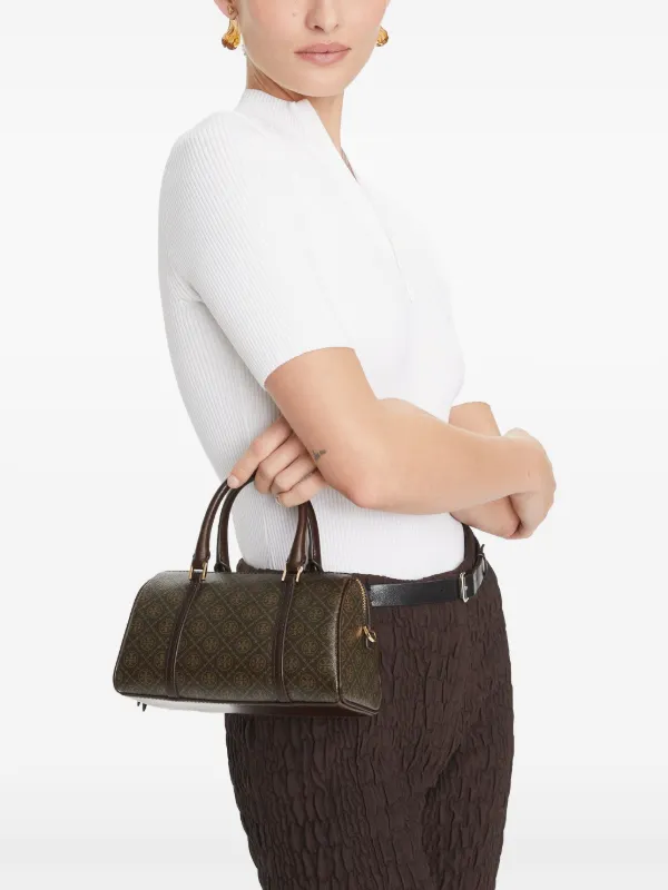 Tory Burch T モノグラム バレル ハンドバッグ ミニ | ブラウン 
