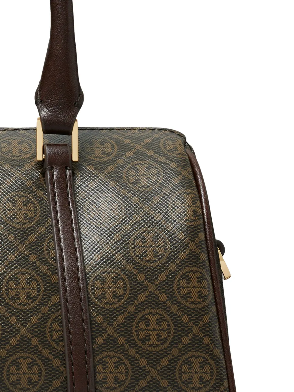 Tory Burch Kleine T Monogram Barrel tas Bruin