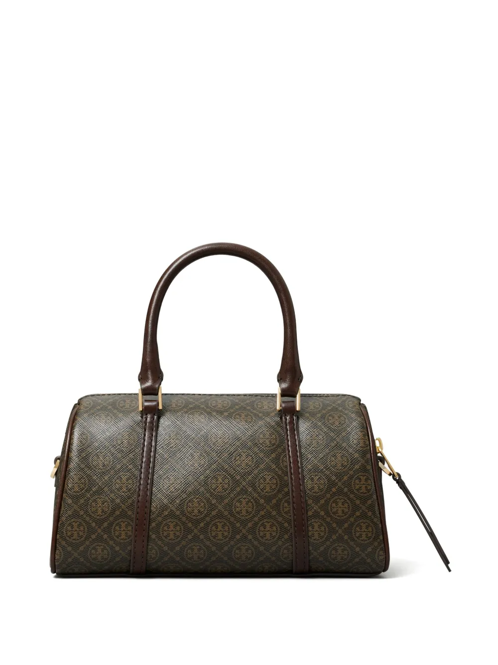 Tory Burch Kleine T Monogram Barrel tas Bruin