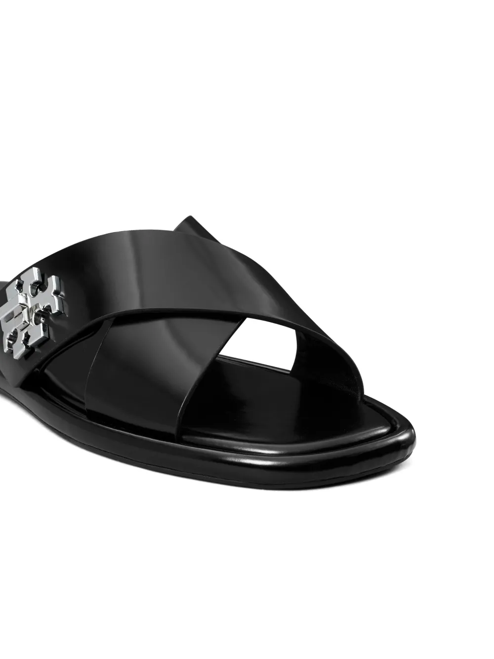 Tory Burch leather slides Black