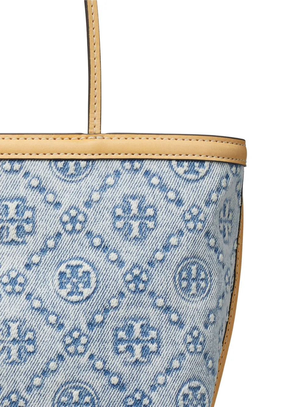 TORY BURCH T MONOGRAM DENIM TOTE BAG