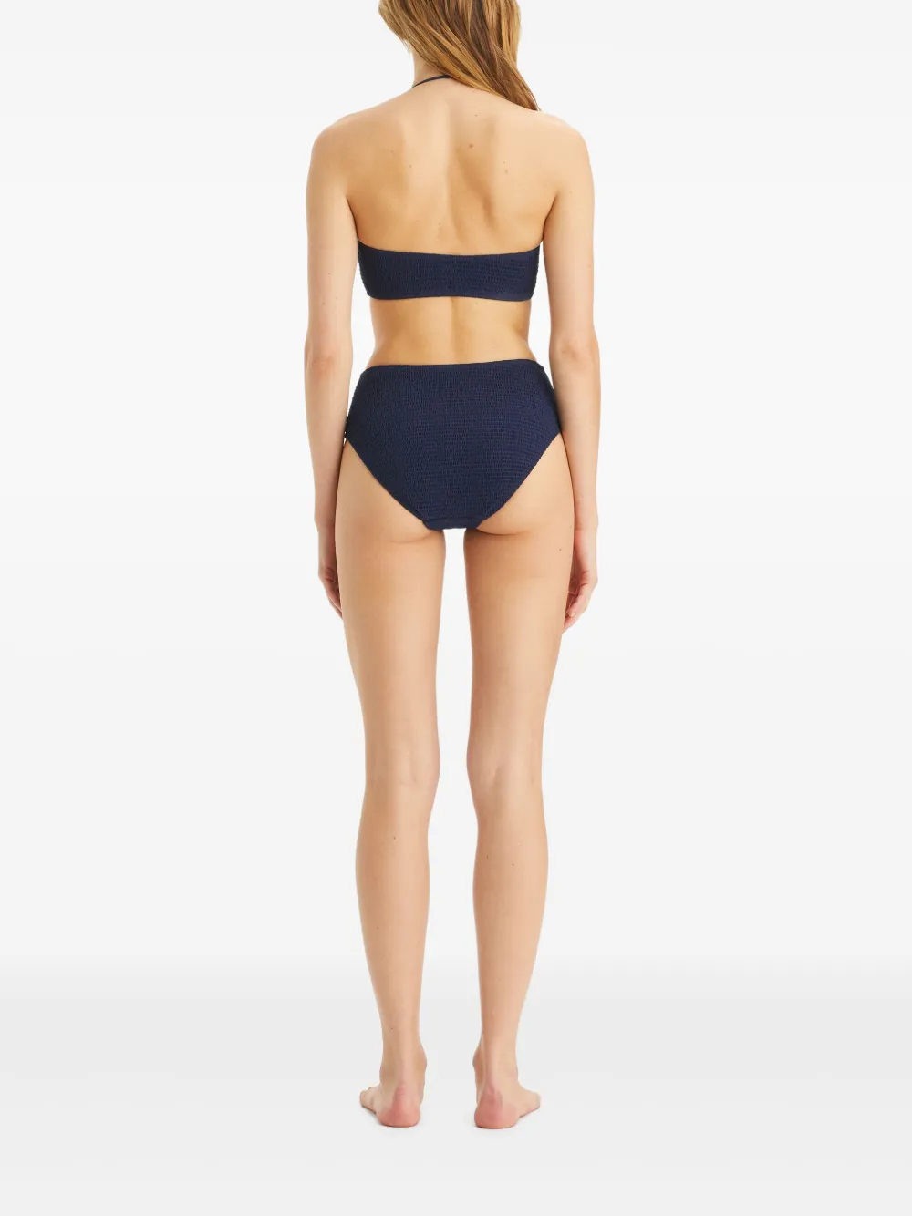 Tory Burch Smocked Bandeau Bikini Top In Blue