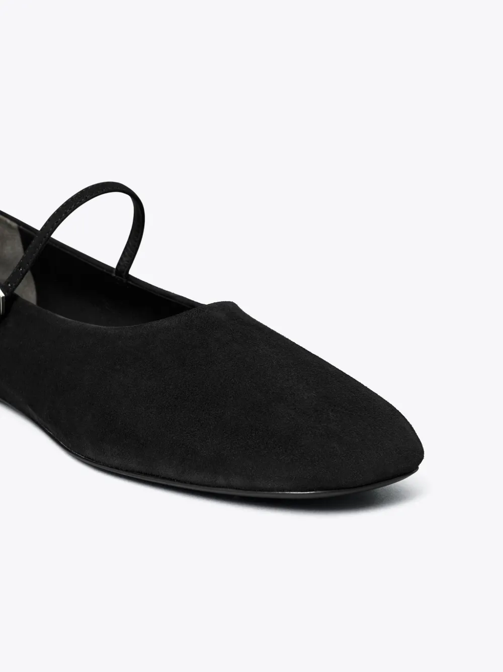 Tory Burch Suede Leather Mary Jane Ballerinas In Black