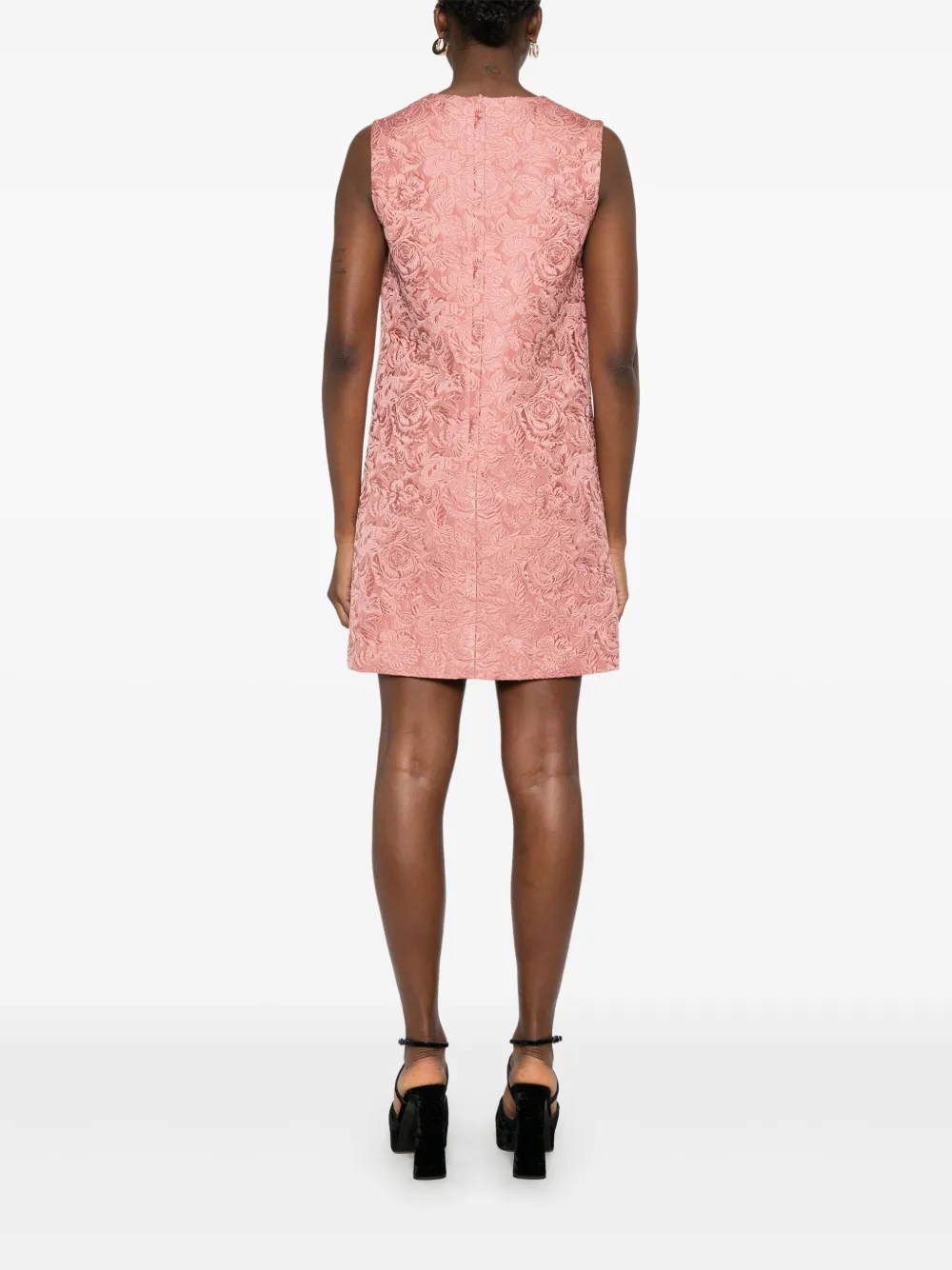 Dolce & Gabbana Mini-jurk met bloemen jacquard Roze