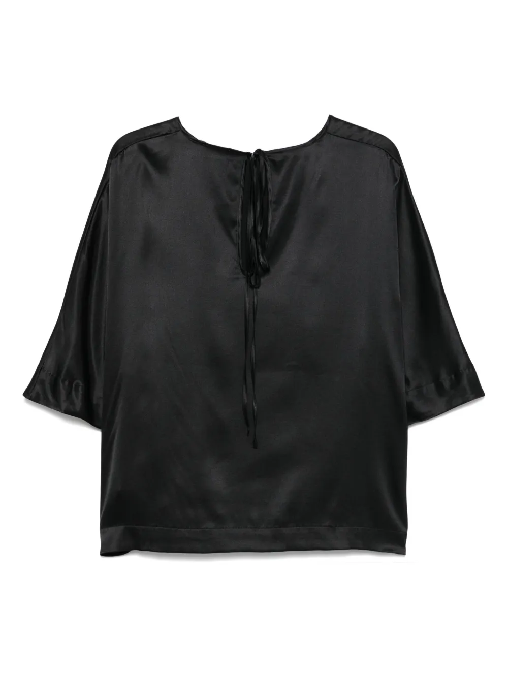 Roberto Collina Satijnen blouse - Zwart