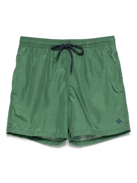 Drumohr shorts de playa con parche del logo