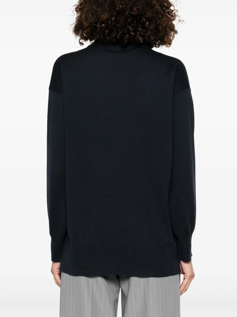 Shop Fabiana Filippi Knitted Polo Top In Blue