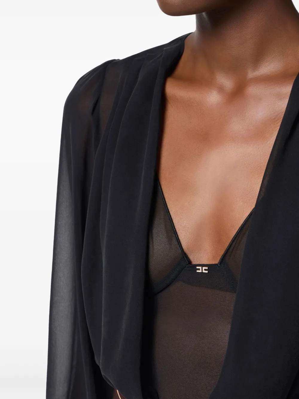 Elisabetta Franchi Zijden body Zwart