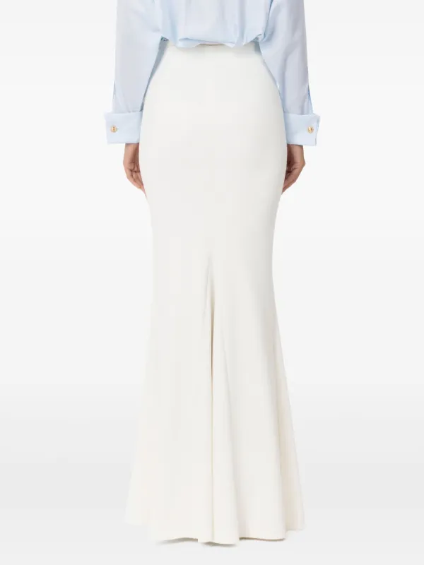 Elisabetta Franchi Belted Crepe Maxi Skirt | White | FARFETCH