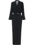 Elisabetta Franchi belted crepe maxi dress - Black