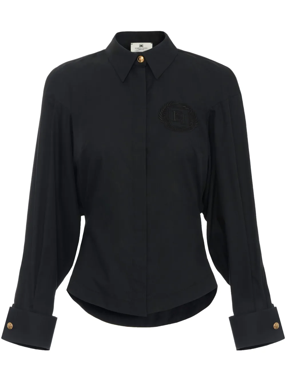 Elisabetta Franchi Katoenen blouse met borduurwerk Zwart