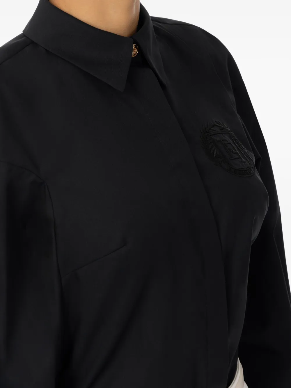 Elisabetta Franchi Katoenen blouse met borduurwerk Zwart