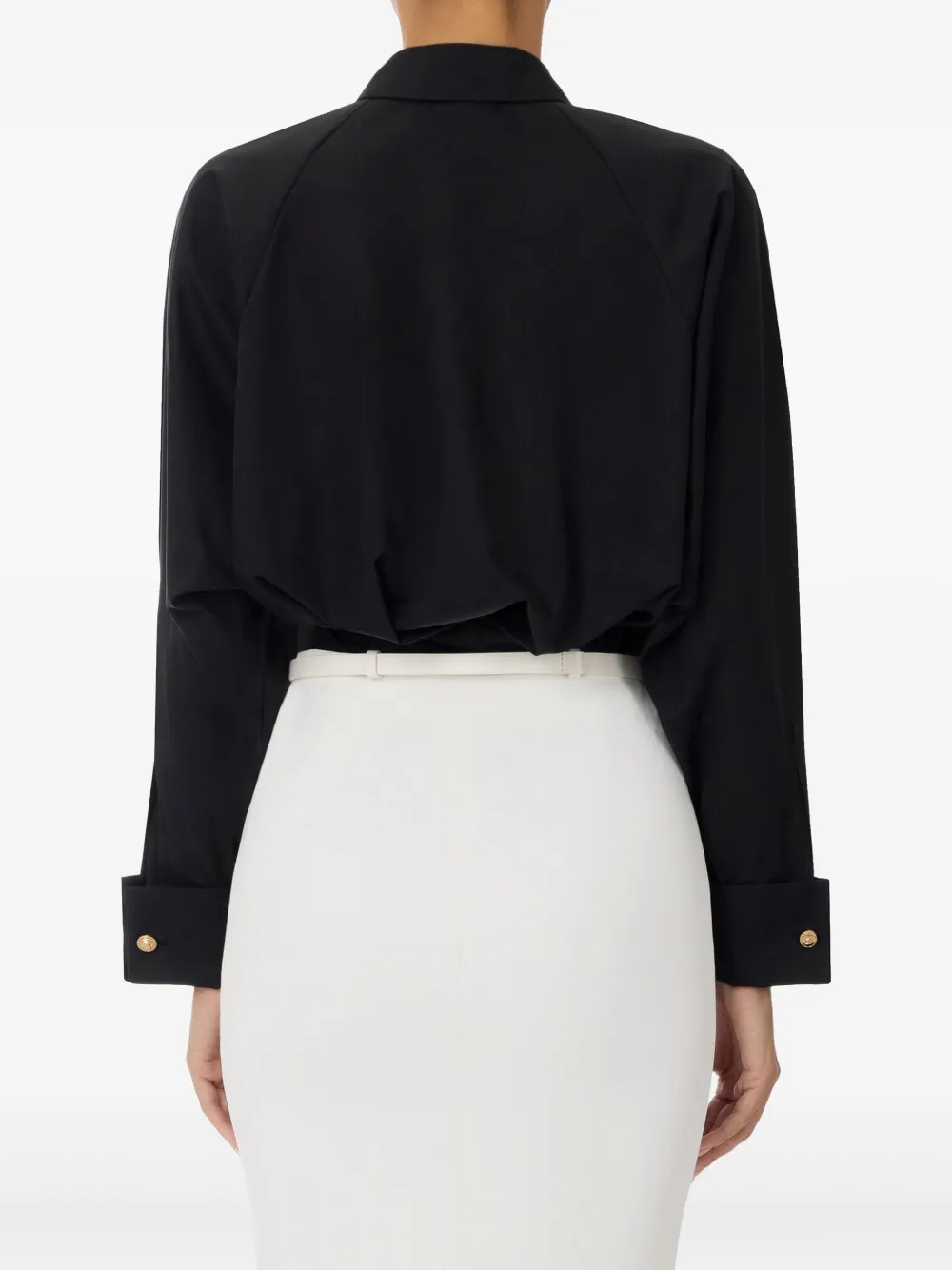 Elisabetta Franchi Katoenen blouse met borduurwerk Zwart
