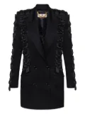 Elisabetta Franchi ruffle-detail double-breasted blazer dress - Black