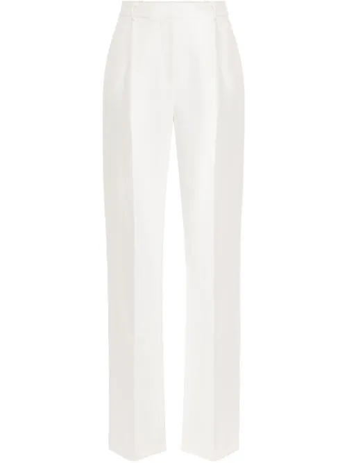 Pantalon de costume en crêpe à détails de plis - Elisabetta Franchi - Modalova