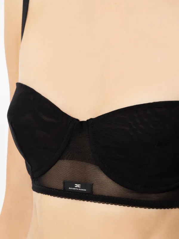 Elisabetta Franchi Tulle Bra Top | Black | FARFETCH