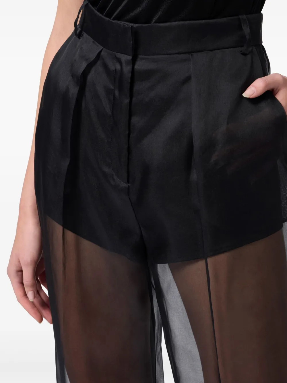 Elisabetta Franchi Zijden broek Zwart