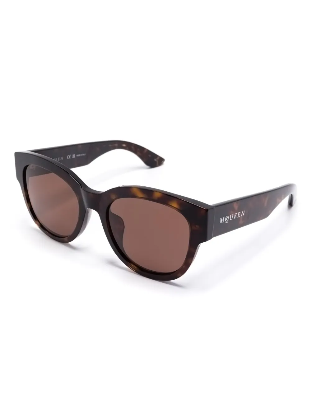 Alexander McQueen Eyewear Zonnebril met rond montuur - Bruin