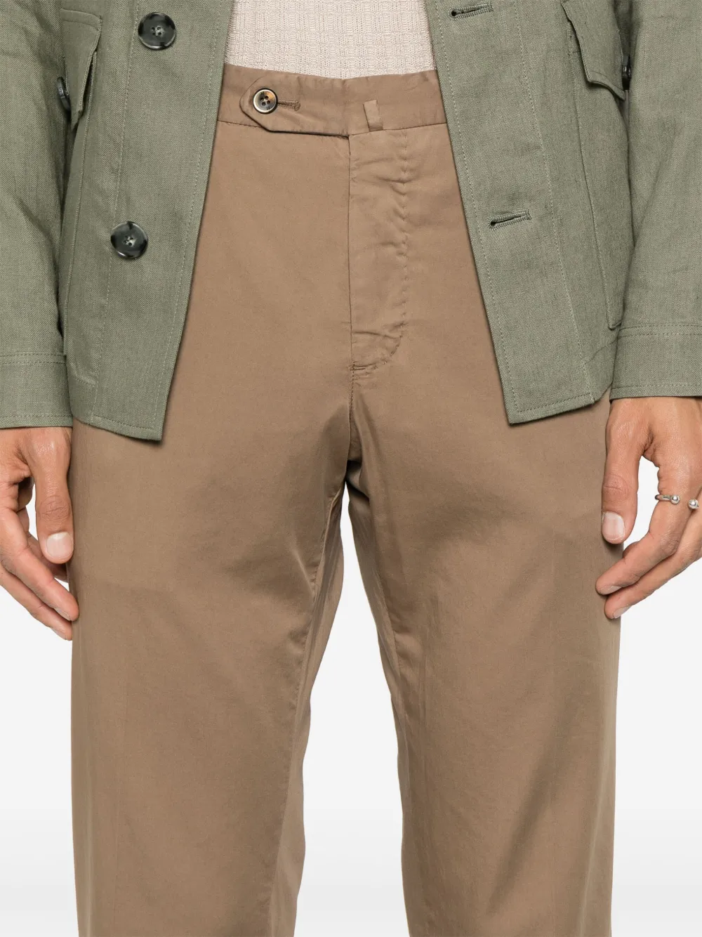 PT Torino Chino met toelopende pijpen Bruin