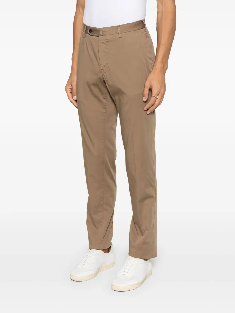 PT Torino Chino met toelopende pijpen Bruin