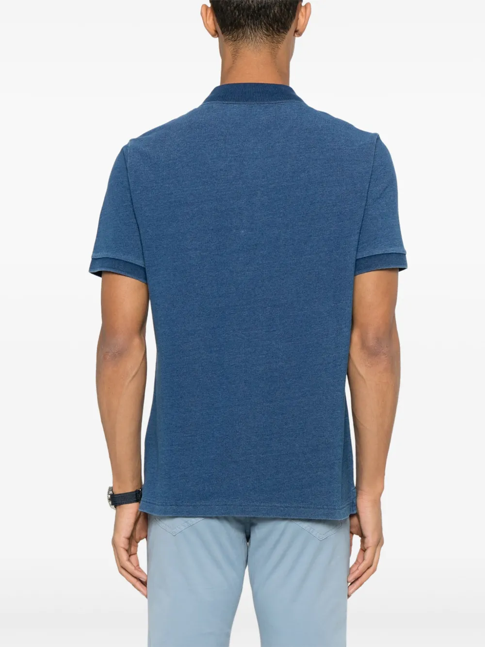 Fay Poloshirt met geborduurd logo Blauw