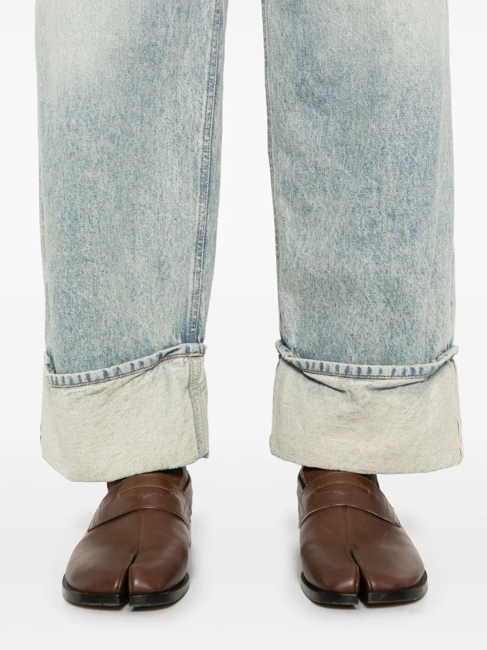 Isabel Benenato Jeans met wijde pijpen Blauw