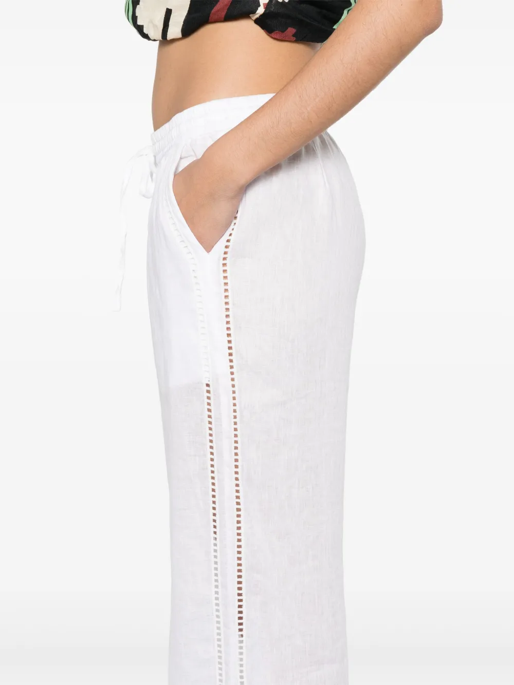 Shop P.a.r.o.s.h Linen Trousers In White