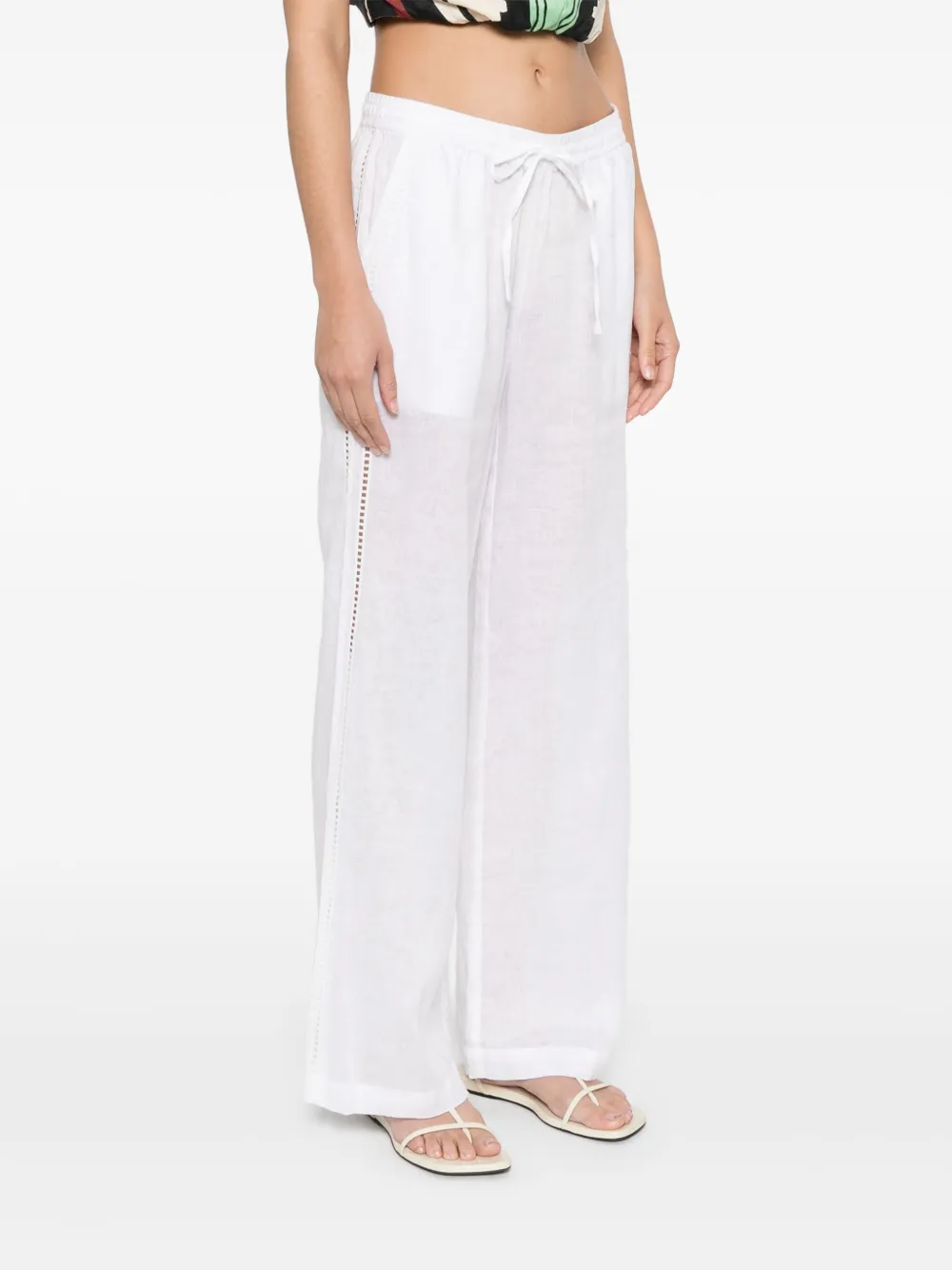 Shop P.a.r.o.s.h Linen Trousers In White