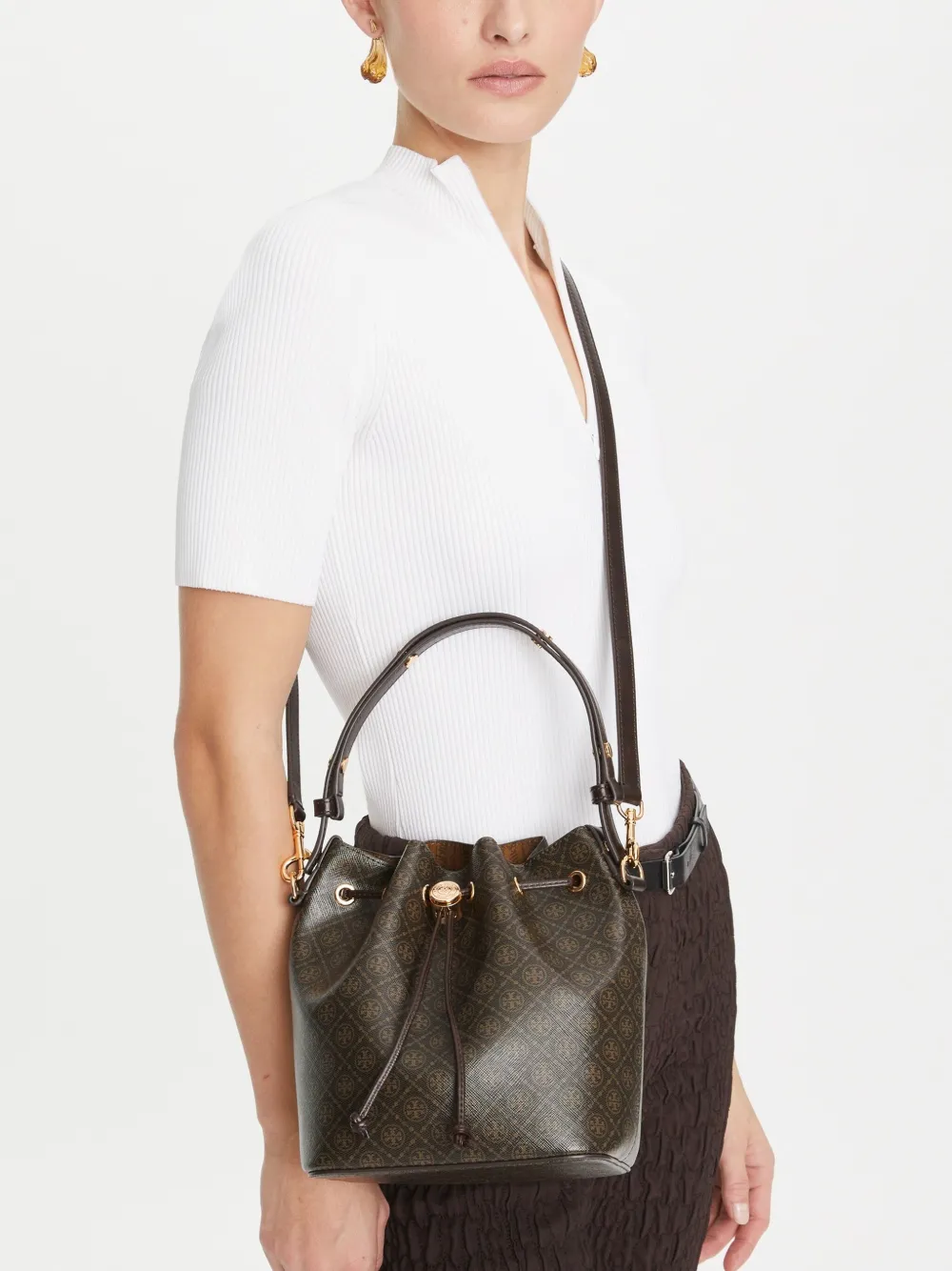 Tory Burch T Monogram bucket bag - Bruin