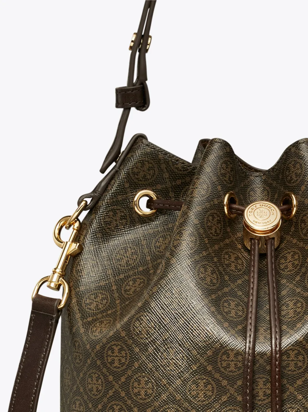Tory Burch T Monogram bucket-tas Bruin