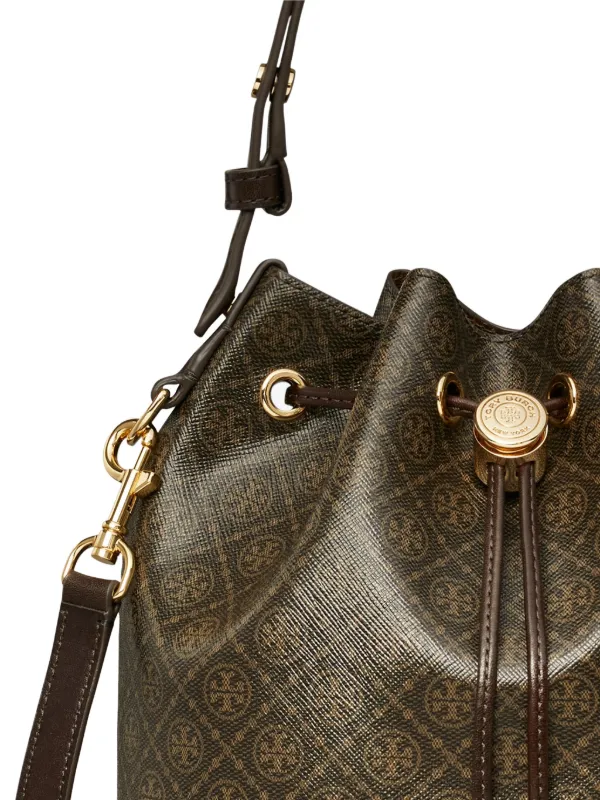 Tory Burch T Monogram Bucket Bag | Brown | FARFETCH