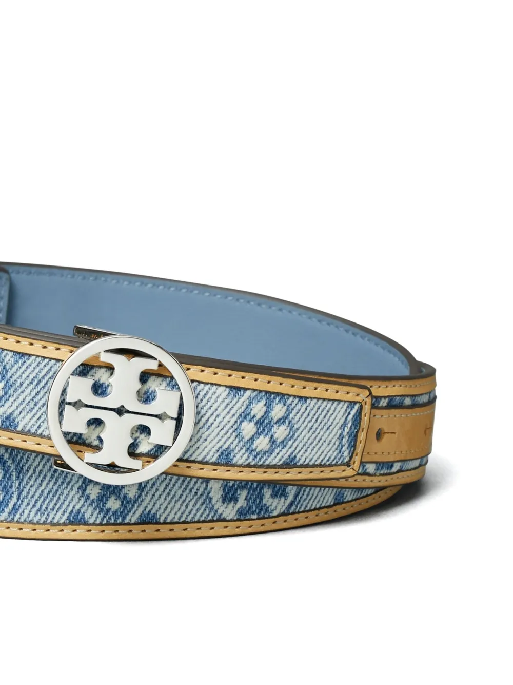 Tory Burch T Monogram denim riem - Blauw