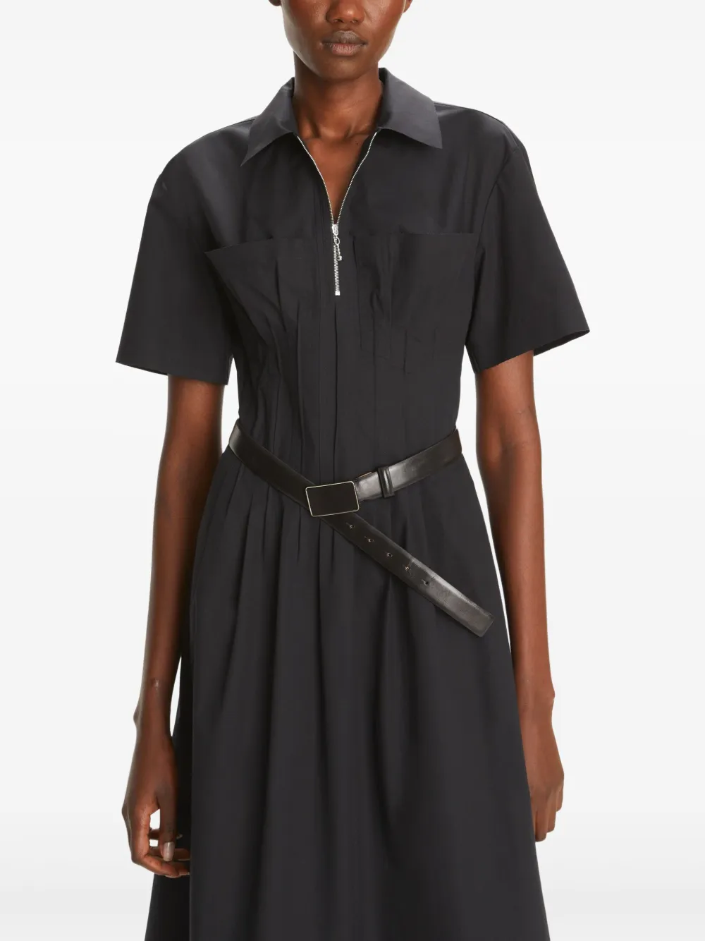 Tory Burch Jurk met geplooide taille Zwart