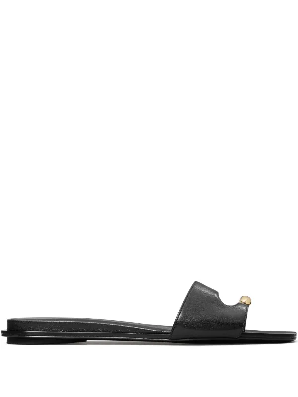 Tory Burch Pierced Slides | Black | FARFETCH