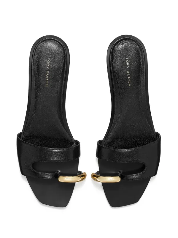 Tory Burch Pierced Slides | Black | FARFETCH