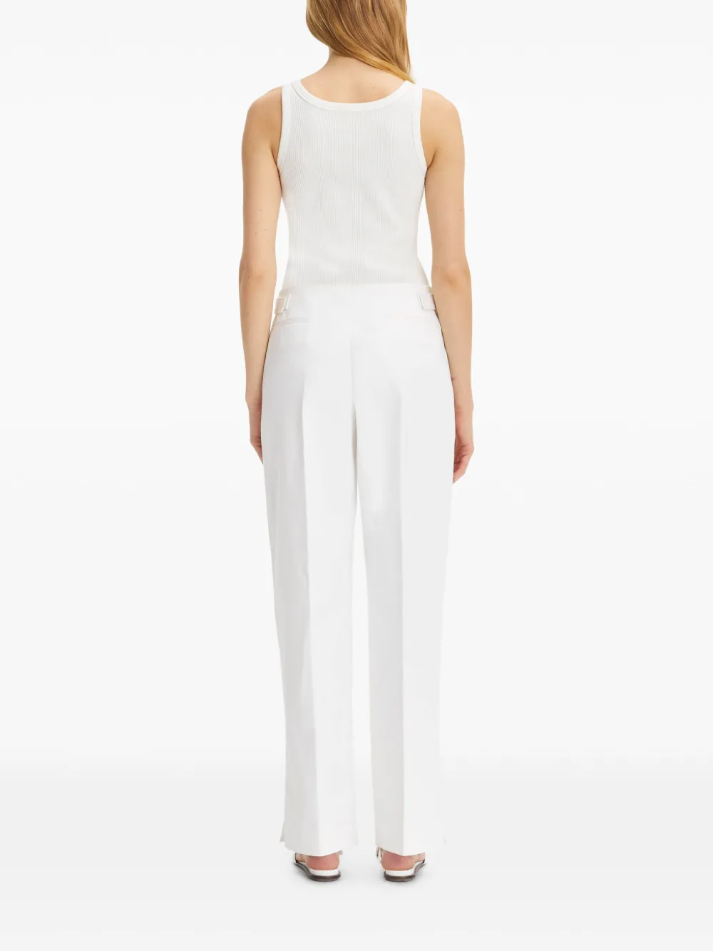Shop Tory Burch Cotton Twill Trousers In White